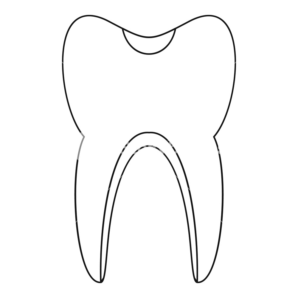 1000x1000 Tooth Icon Outline Illustration Of Tooth Vector Icon For Web