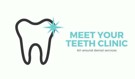 550x324 Minimalist Tooth Vector Dental Business Card