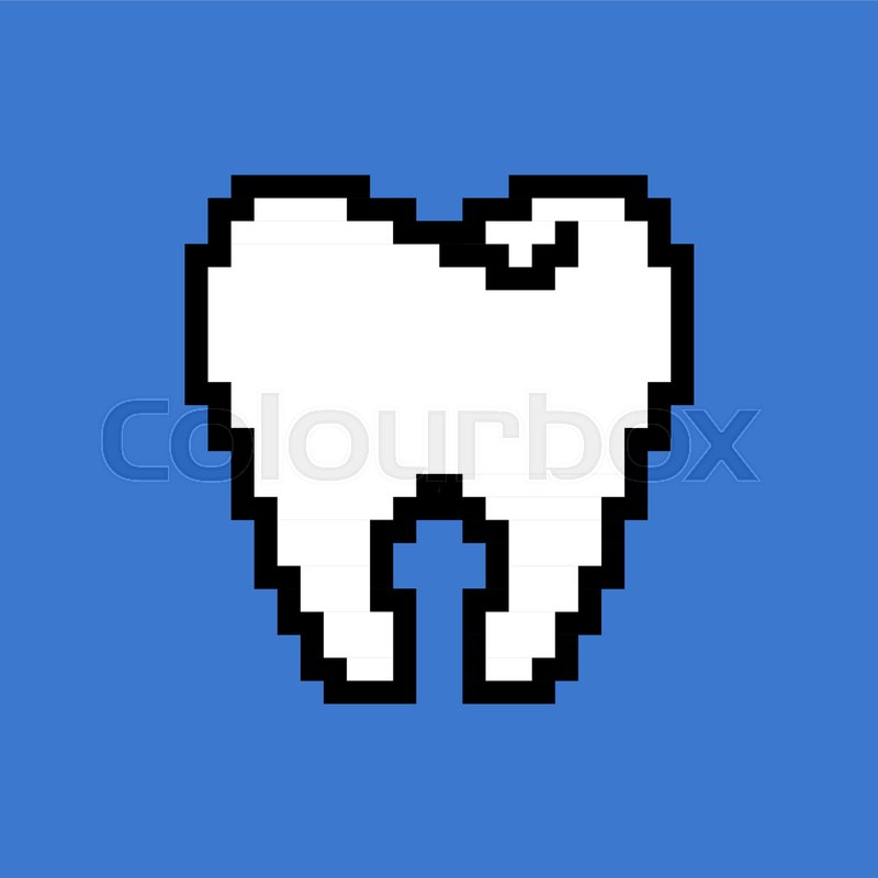 800x800 Tooth Pixel Art Bit Teeth Vector Stock Vector Colourbox