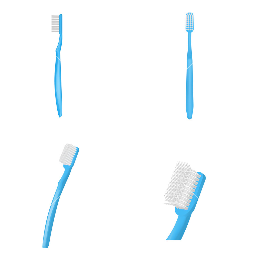 1000x1000 Toothbrush Icons Set Realistic Illustration Of Toothbrush
