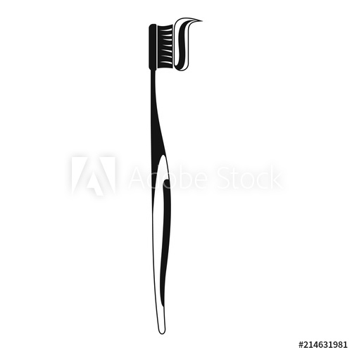 500x500 Toothpaste On Toothbrush Icon Simple Illustration Of Toothpaste