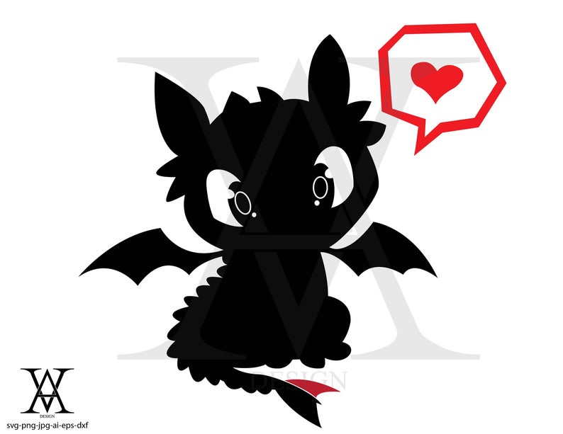 794x613 How To Train Your Dragon Toothless Vector Clipart Instant Etsy