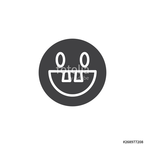 500x500 Toothless Emoji Face Vector Icon Filled Flat Sign For Mobile