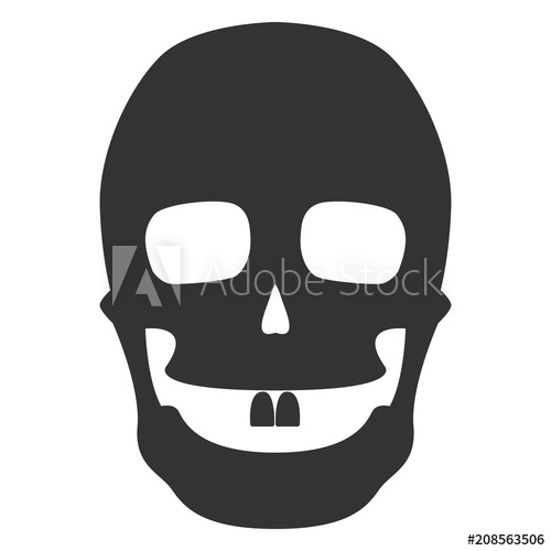 500x500 Toothless Skull Vector Illustration