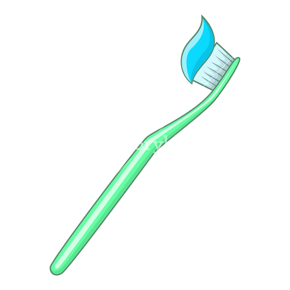 1000x1000 Toothbrush And Toothpaste Icon Cartoon Illustration Of Toothbrush