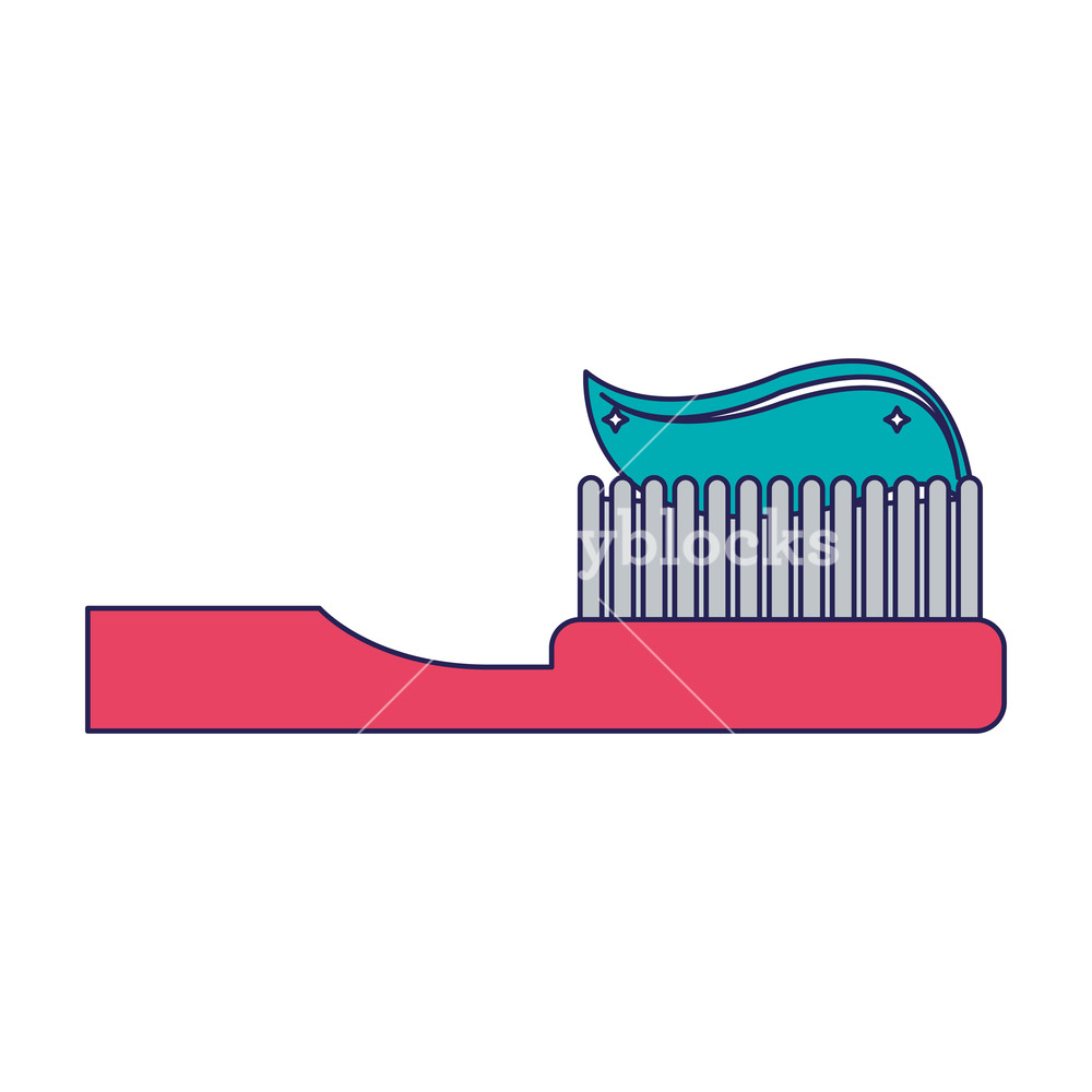 1000x1000 Toothbrush With Toothpaste Vector Illustration Graphic Design