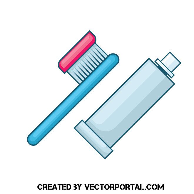 660x660 Toothbrush With Toothpaste Vector Image Various Vectors Free