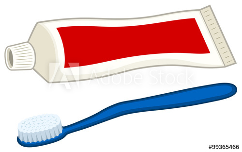 500x313 Vector Illustration Of A Toothbrush And A Tube Of Toothpaste