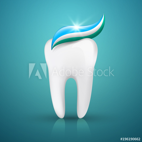 500x500 Healthy White Tooth And Toothpaste, Vector Design