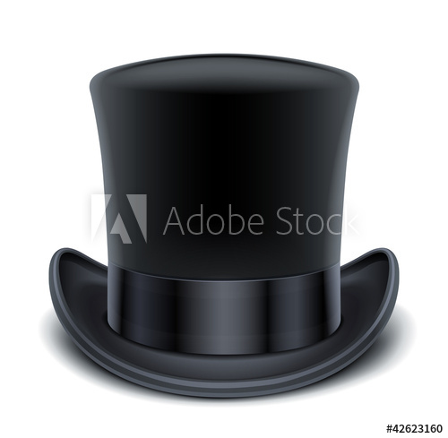 500x489 Black Top Hat Vector Illustration Isolated On White Background