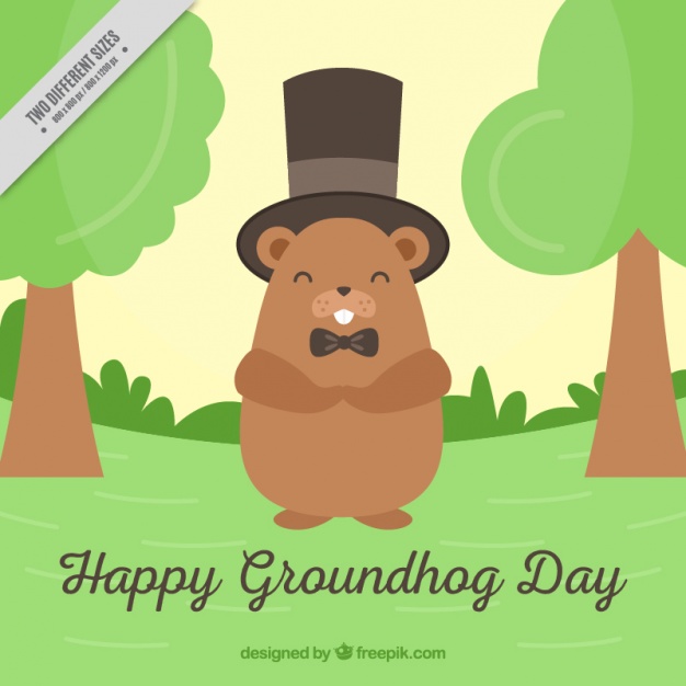 626x626 Groundhog Day Background With Top Hat Vector Free Download