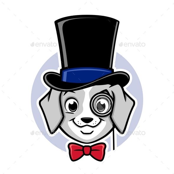 590x590 Cartoon Dog Top Hat Fonts Logos Icons Cartoon Dog, Cute Dog