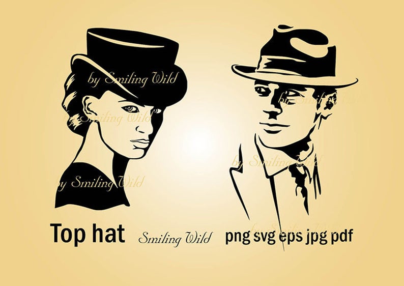 794x562 Top Hat Art Clipart Woman Hat Vector Graphic Art Man's Etsy
