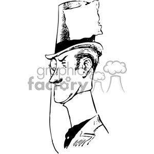300x300 Man With Top Hat With Label Vintage Vector Art Gf Clipart