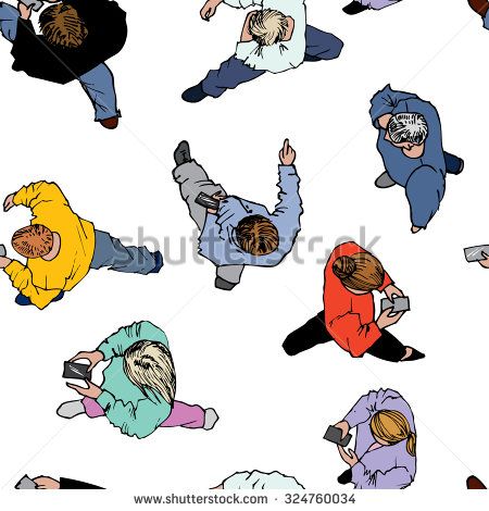 450x470 People Walking Top View Vectores En Stock Y Arte Vectorial
