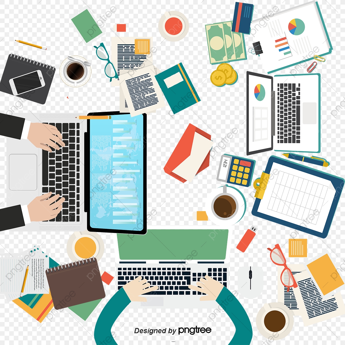 1200x1200 Top View Of Business People Vector, Business Vector, People Vector