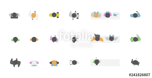 500x256 Top View Of People Doing Activities, Men And Women Sitting