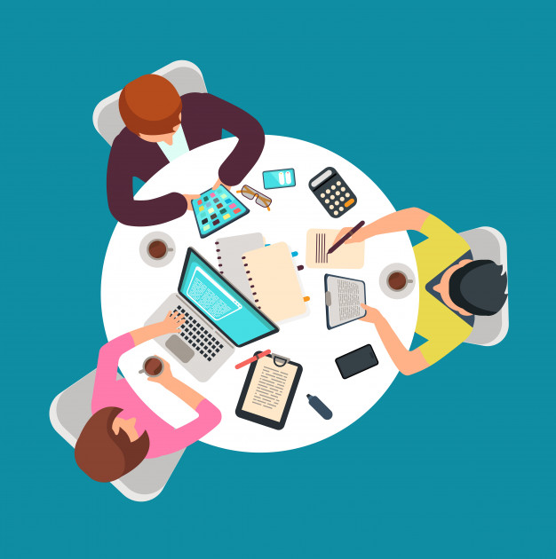 626x630 Top View People Group Work