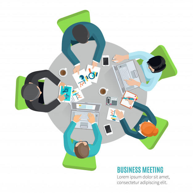 626x626 Business Meeting Concept With Top View People Sitting
