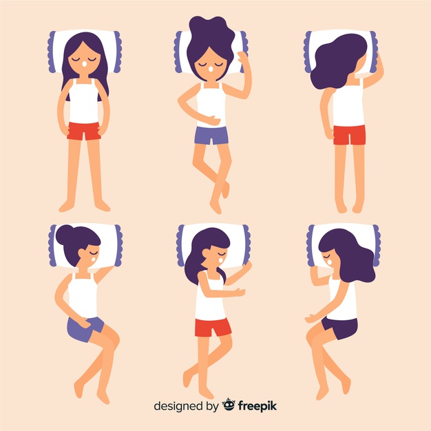 626x626 Top View Flat Person Sleep Position Pack Vector Free Download
