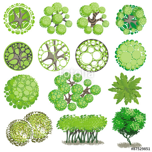 Trees And Bush Item Top View For Landscape Design, Vector Icon 500x500 Trees And Bush Item Top View For Landscape Design, Vector Icon