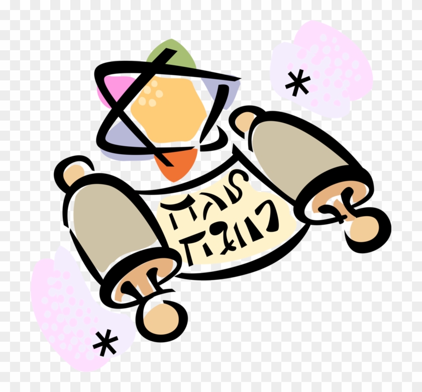 840x780 Vector Illustration Of Jewish Hebrew Sefer Torah Scroll