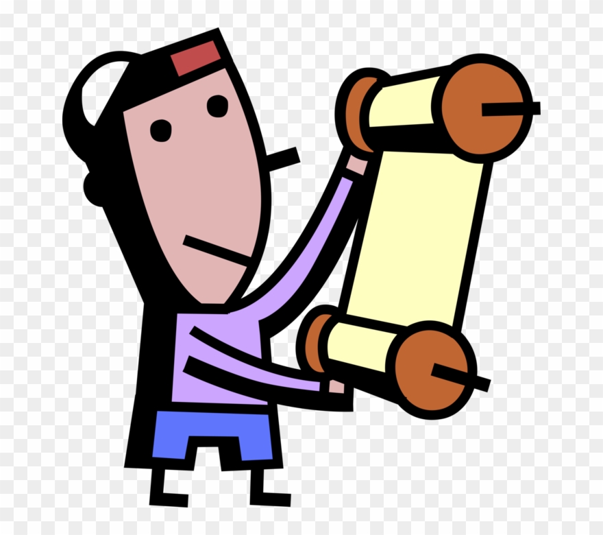 880x780 Vector Illustration Of Jewish Rabbi Holds Torah Scroll