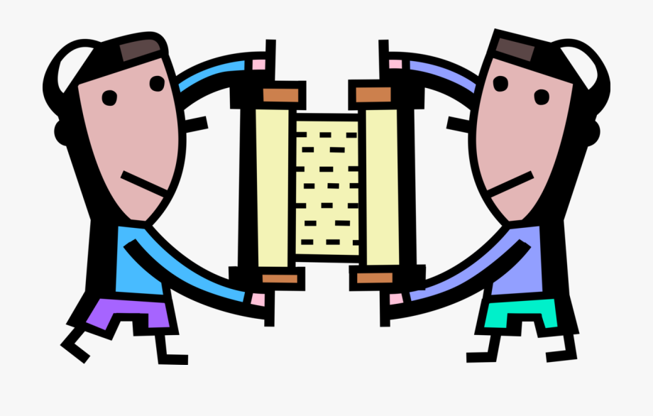 920x586 Vector Illustration Of Jewish Rabbis Hold Torah Scroll, Cliparts