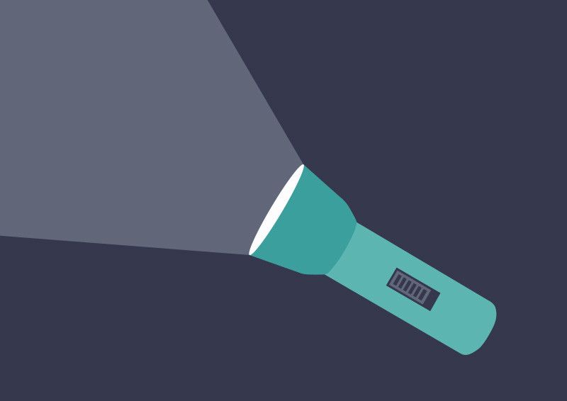 800x566 Flat Flashlight Vector Illustration Flat Vectors