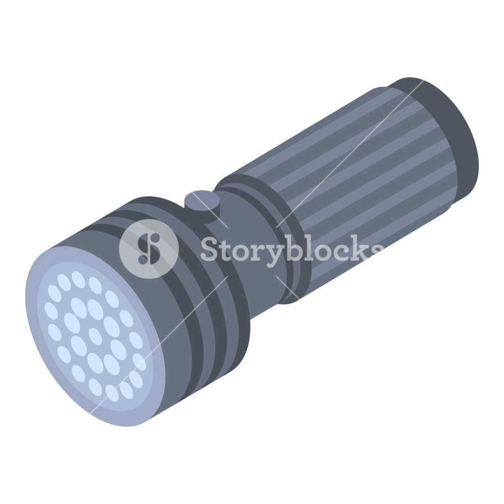 1000x1000 Led Flashlight Icon Isometric Of Led Flashlight Vector Icon