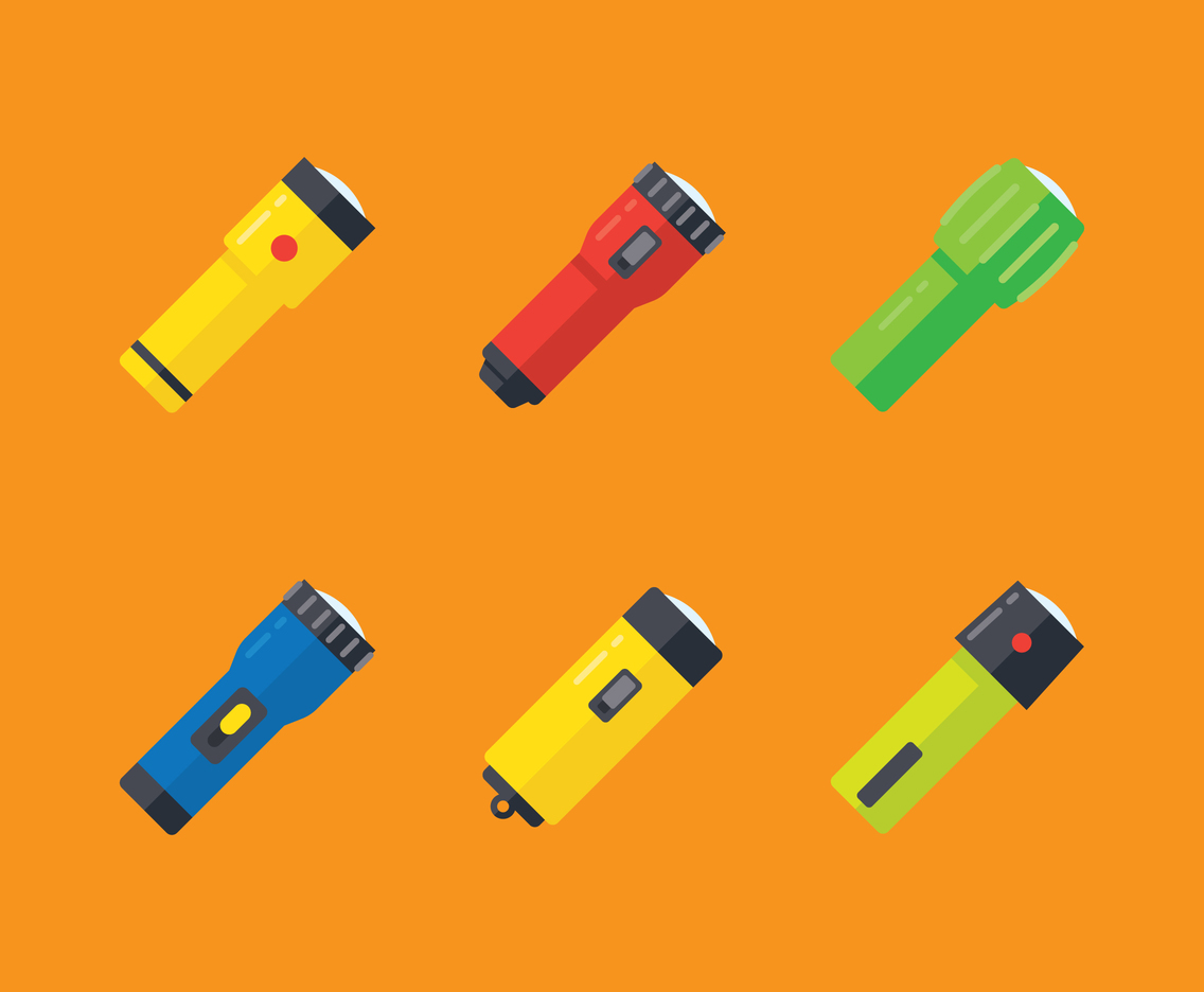 1136x936 Flashlight Vector Set Vector Art Graphics