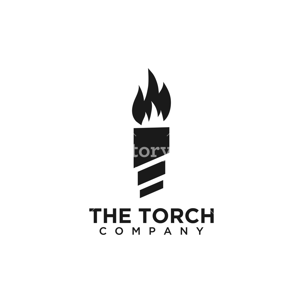 1000x1000 The Torch Logo Design Template Vector Royalty Free Stock Image
