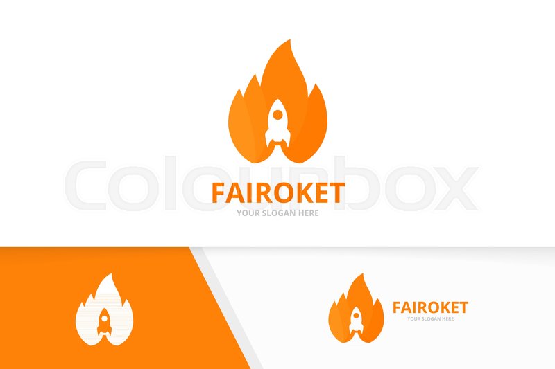 800x533 Vector Fire And Rocket Logo Stock Vector Colourbox