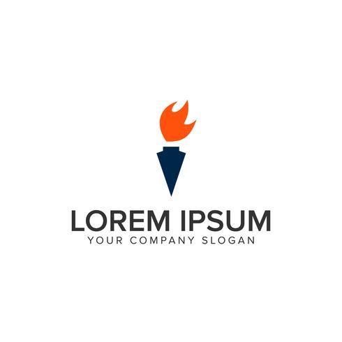 490x490 Torch Logo Design Concept Template
