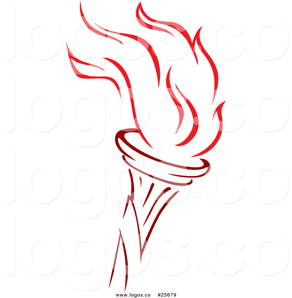 1024x1044 Royalty Free Vector Logo Of A Flaming Red Torch