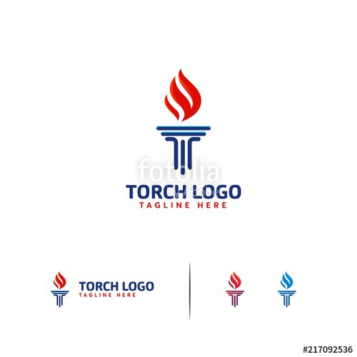 500x500 Simple Elegant Torch Logo Designs Vector, Fire Torch Symbol, T