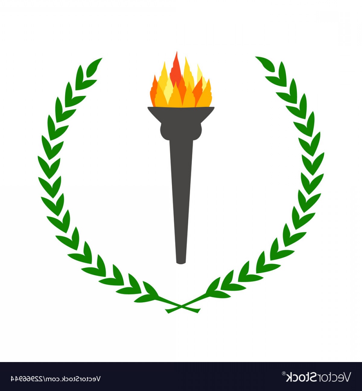 1200x1296 Olympic Flame Burning Torch With Laurel Wreath Vector Newwaysys