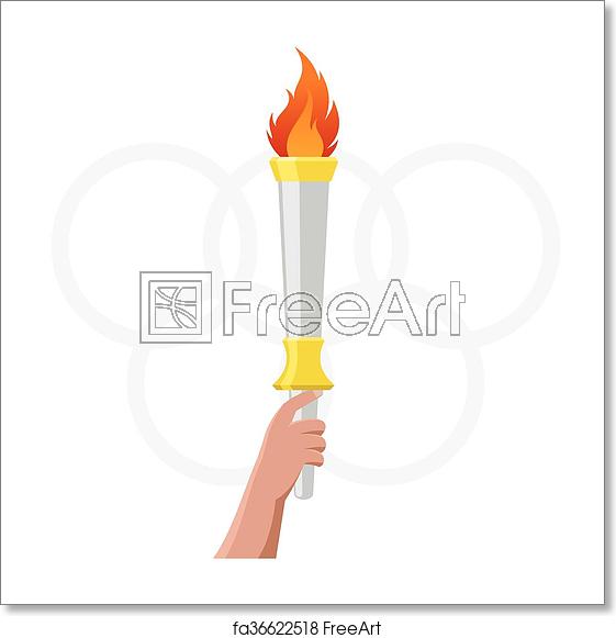 561x581 Free Art Print Of Vector Olympic Torch Athlete Hand With Olympic