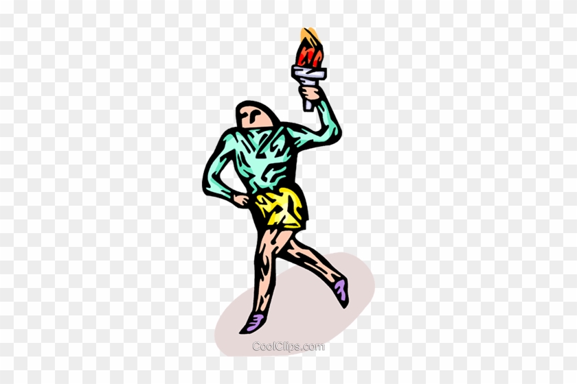 840x560 Running With The Olympic Torch Royalty Free Vector