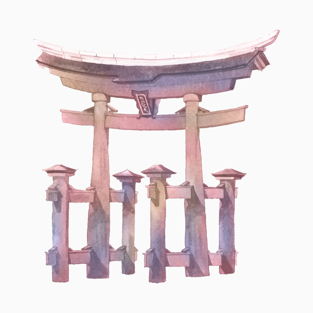 626x626 Japanese Torii Gate Painted