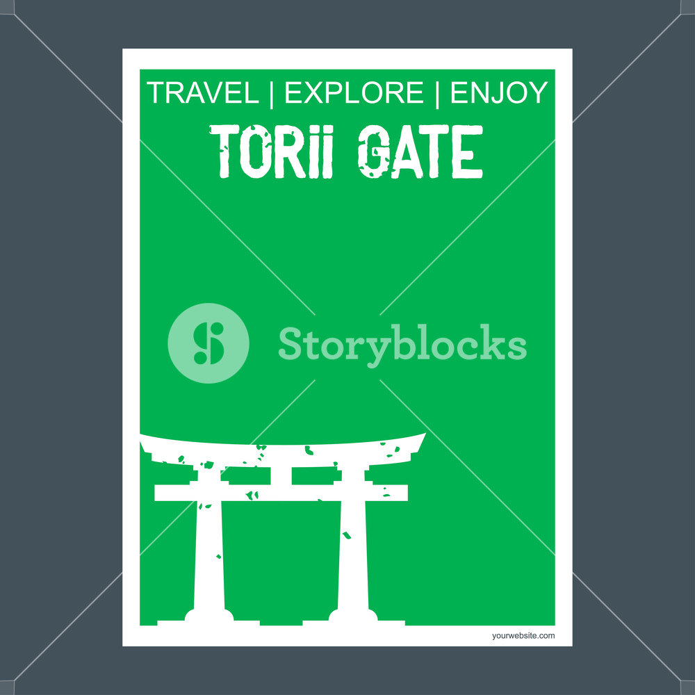 1000x1000 Torii Gate Itsukushima, Japan Monument Landmark Brochure Flat