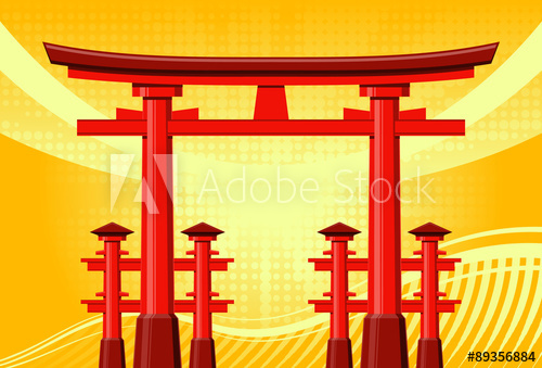 500x339 Traditional Japanese Torii Gate, Vector Illustration