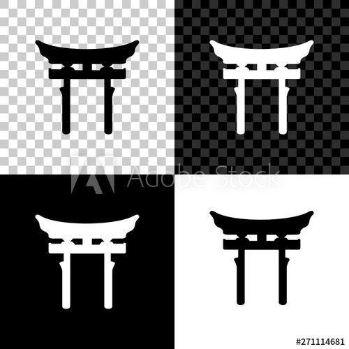 500x500 Japan Gate Icon Isolated On Black, White And Transparent