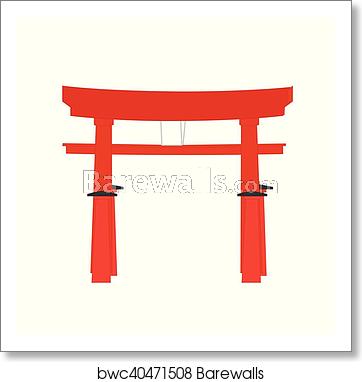 362x382 Japanese Torii Gate Vector, Art Print Barewalls Posters Prints