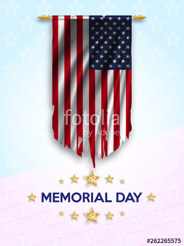 Memorial Day Greeting Card Torn Usa Flag On Light Background 375x500 Memorial Day Greeting Card Torn Usa Flag On Light Background