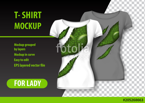 500x357 T Shirt Template, Fully Editable With Torn Clothes Vector