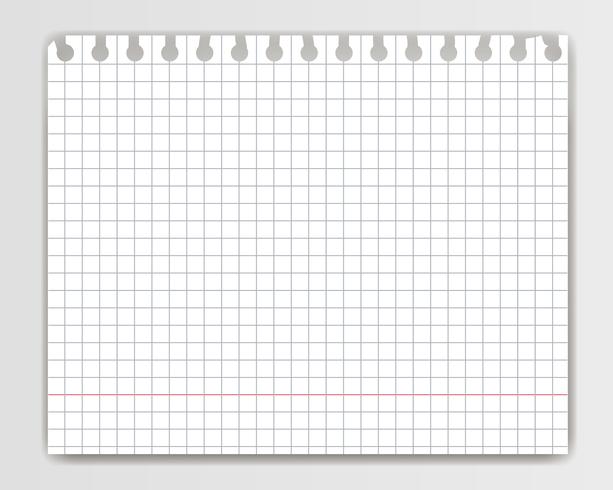 613x490 Blank Squared Copy Book Sheet With Torn Edge Mockup Or Template