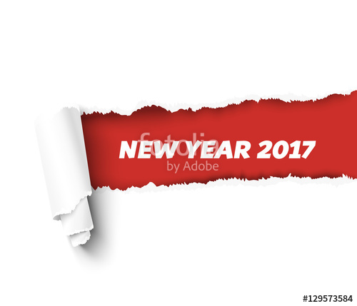 500x429 New Year Red Vector Torn Edge Template And Paper Roll With Rough