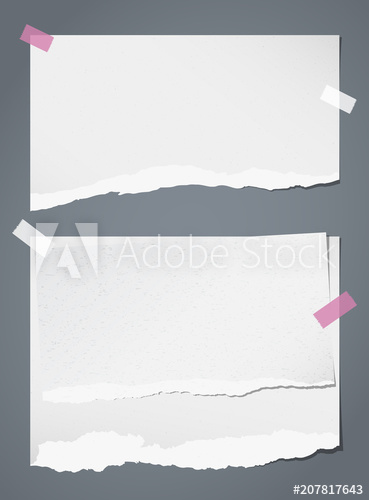 369x500 Note, Notebook Grainy Paper Pieces With Torn Edge Stuck On Dark