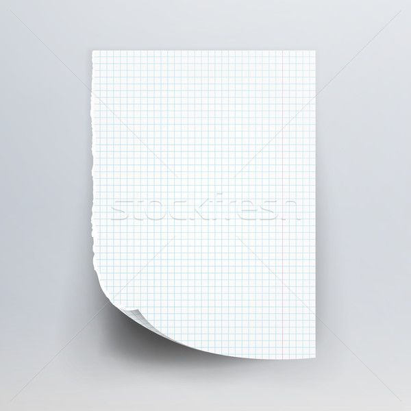 600x600 Notebook Paper With Torn Edge Vector Illustration School Sheet